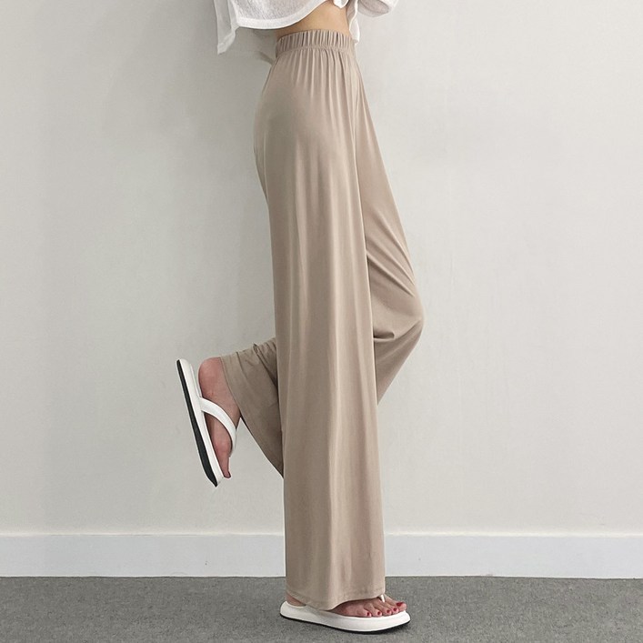 위드후이린 여성용 롱숏기본 기장 찰랑쿨 냉장고 밴딩 팬츠