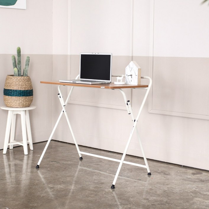 소프시스 튜브 접이식 책상 863, 티크  화이트