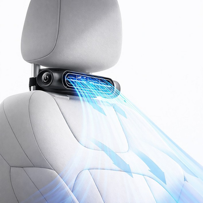 차량용 헤드레스트 선풍기 목등 쿨링팬 USB전원 3단풍속 상하각도조절 저소음 강풍 에어순환 미니선풍기