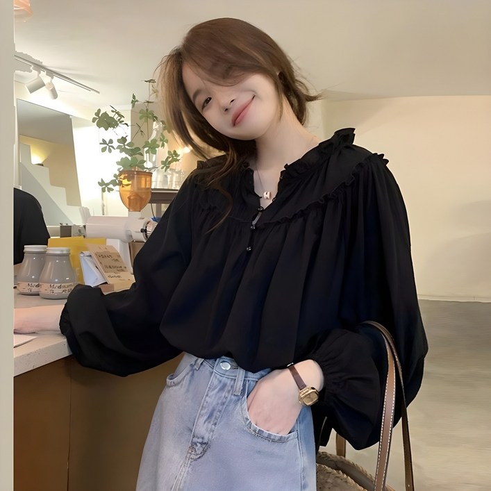 피어니스트 프릴 루즈핏 블라우스 피어니스트 프릴 루즈핏 블라우스