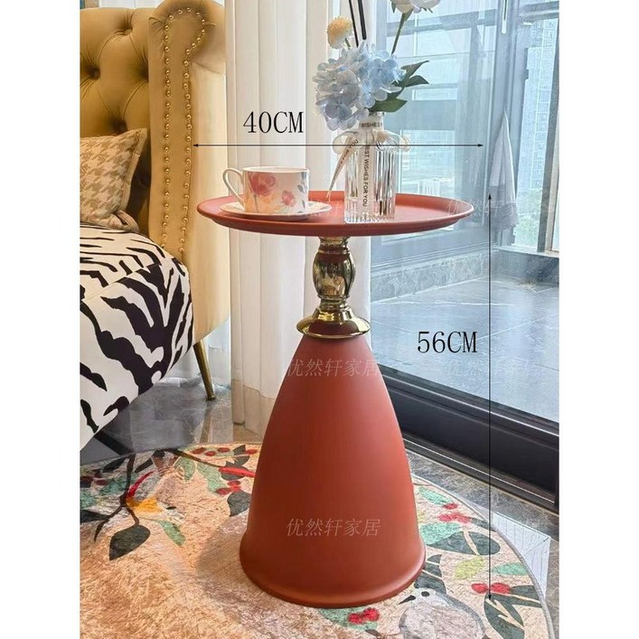 이탈리아 커피 테이블 카페 라운드 원형 협탁 디자이너 발코니 거실 코너 미니 침대