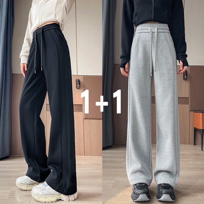 돌아라 11 여성용 심플 트레이닝바지 편안한 와이드팬츠