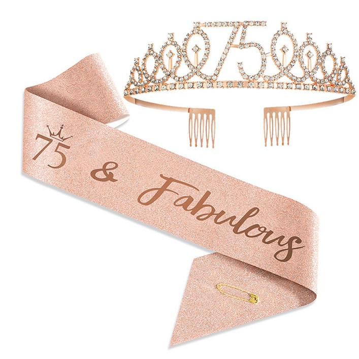 블루밍가든 나이별 큐빅 파티 왕관 스트랩 칠순파티 잔치 고희연