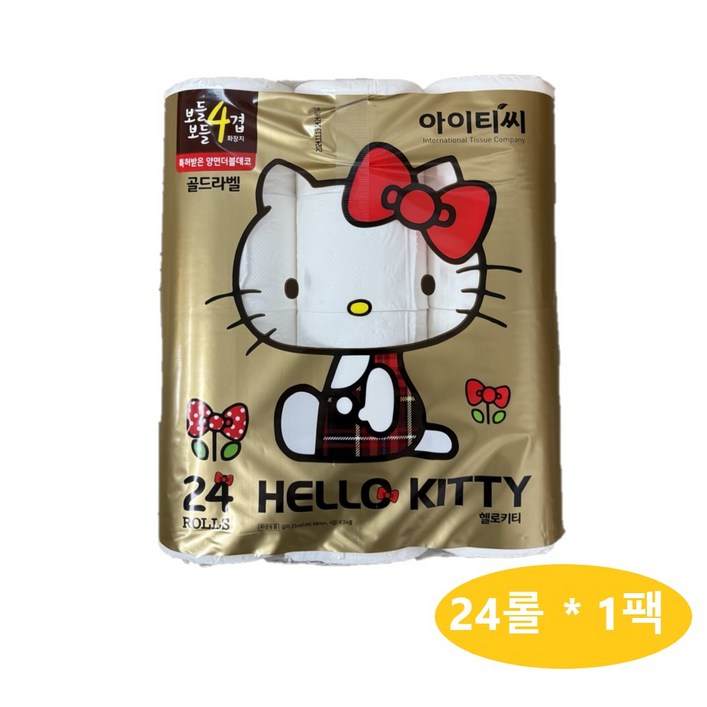 (오늘출발) 헬로키티 골드라벨화장지 4겹