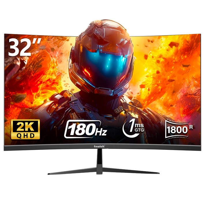 32인치 2K 울트라 와이드 1800R 커브 게이밍 모니터, QHD 180Hz 고사속, UHD 160Hz 4K, 16:9 비율로 경쾌한 게임 경험 제공, 2K 180Hz, 81cm