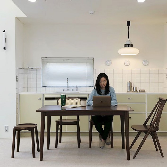 포르보 월넛 천연 원목 직사각형 식탁 테이블 3size