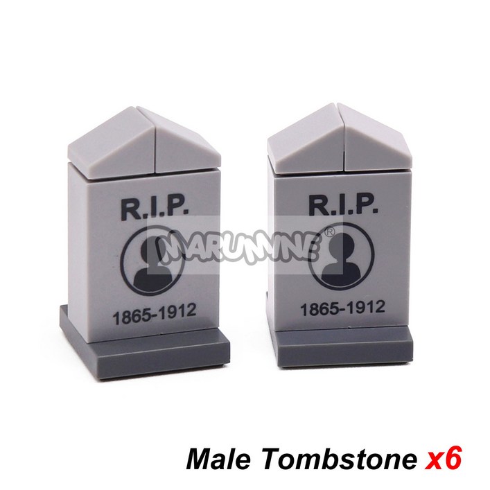 Marumine MOC 할로윈 빌딩 블록 DIY 인쇄 묘비 벽돌 모델 키트 Accessorie 부품 3245와 호환 가능