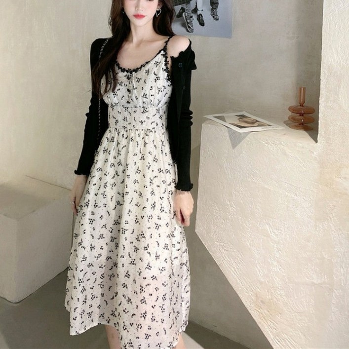 몬드스팟 여성용 플라워패턴 민소매 원피스 MO88