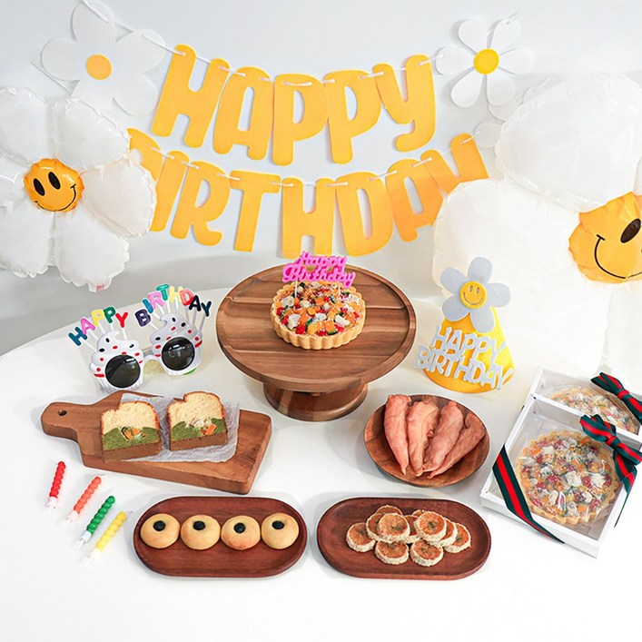 바르다펫 강아지케이크 + 파티용품 + 수제간식 생일세트 9종