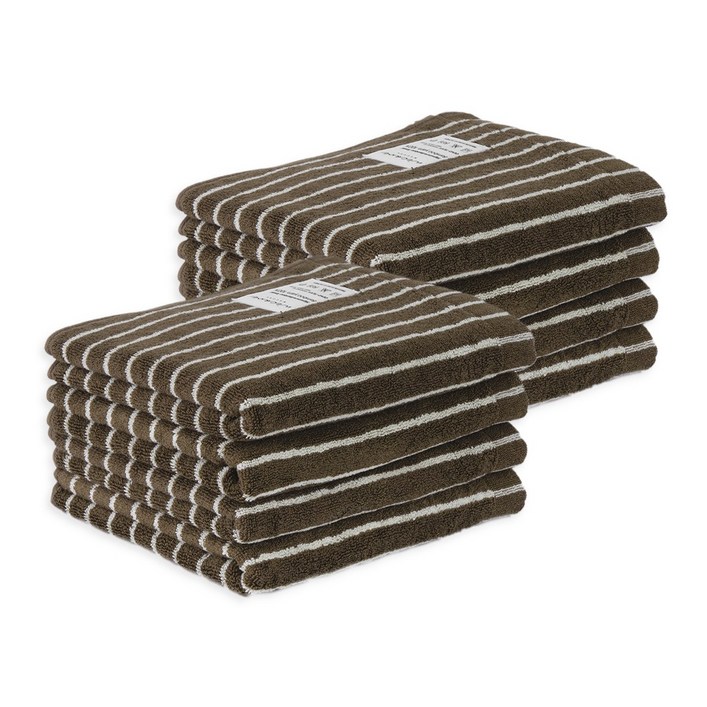 앤에코브 시그니처 에코 대나무 100 뱀부 수건, 8개, 바닐라 모카 ST