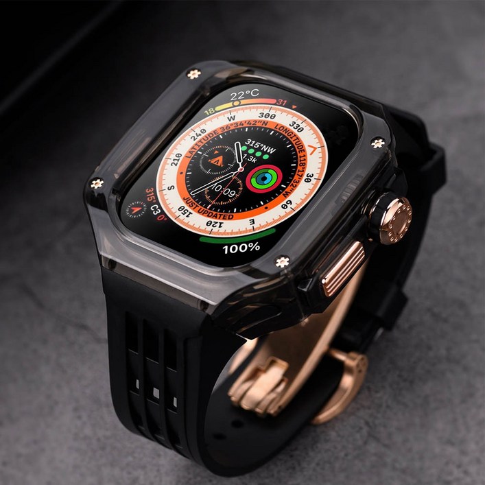 애플워치용 호환 일체형 스트랩 9 8 7 울트라모델 호환, 1번 색상, 1개