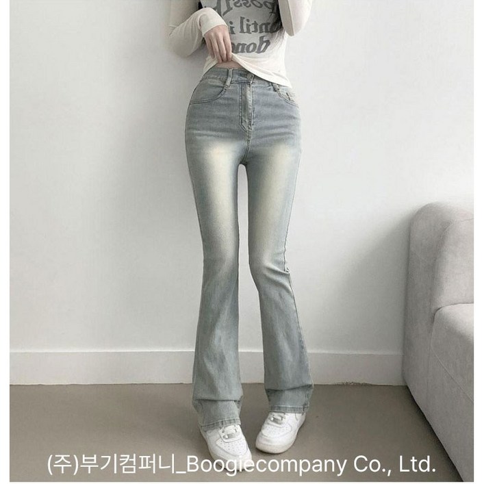 부기샵 여성 델런 히든밴딩 부츠컷 데님 팬츠