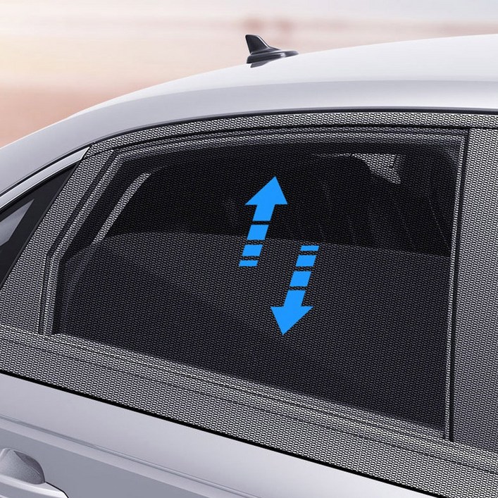 ETN 차량용 커버형 선쉐이드 창문모기장 2p 차박 모기장 햇빛가리개, 차량용 커버창문모기장블랙 앞유리용2P