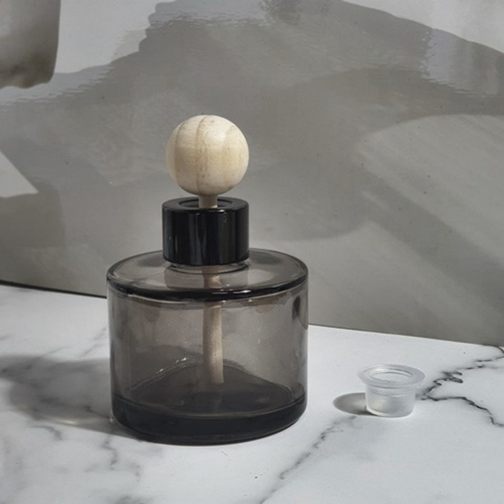 디퓨저용기 원형 컬러 블랙 100ml 사탕볼우드스틱 대 포함 , 로즈골드, 100ml, 1개