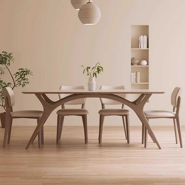 모던 식탁 다이닝 홈바테이블 6인용 식탁 테이블, 오크  180x90x75cm의자6개