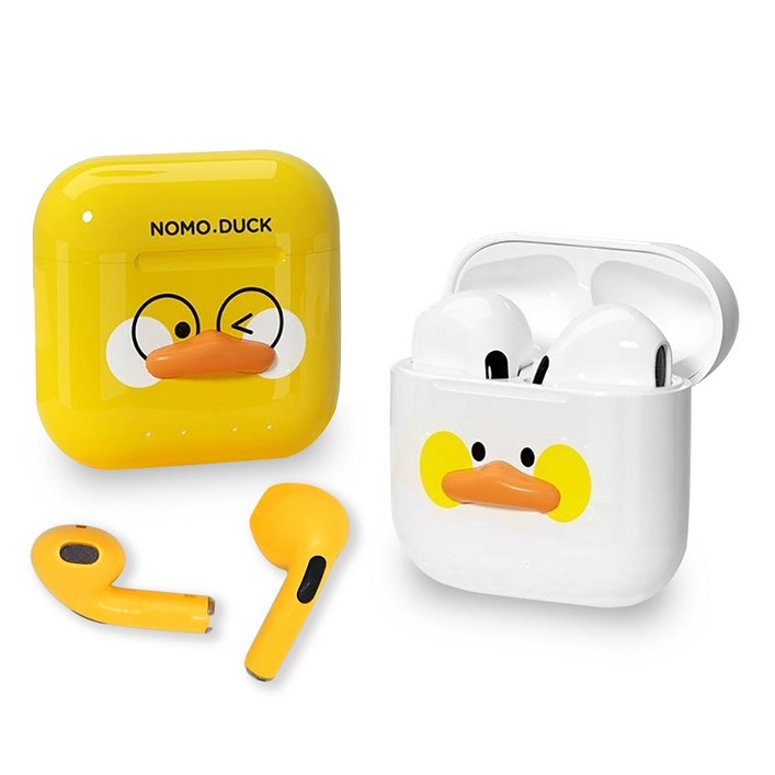 티버디 오픈형 블루투스 이어폰 NOMO DUCK 캐릭터 귀안아픈 무선 이어폰, 메이즈옐로우