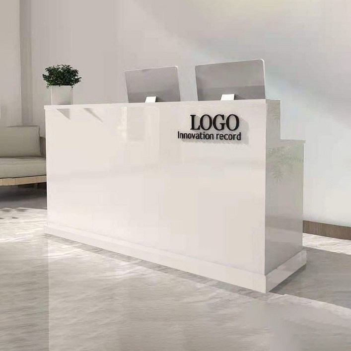 깔끔한 인포데스크 카운터테이블 식당카운터 미용실카운터 매장 필수 가구, 흰색