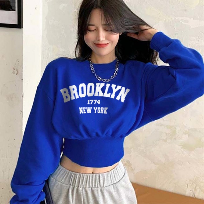 자체제작 브루클린 크롭 맨투맨