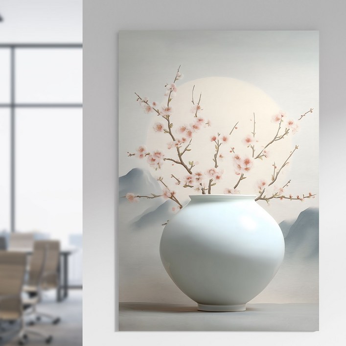 더마네이처 대형 달항아리 인테리어 그림 액자, 11번 달항아리