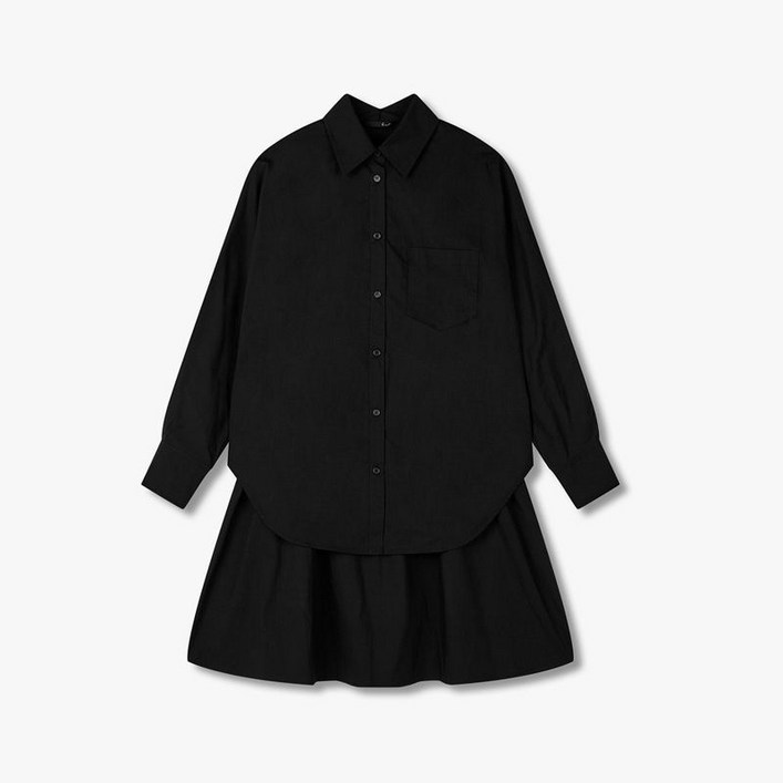 백화점 홈쇼핑 정품 지컷 셔츠 레이어드 플레어 원피스 7215337701