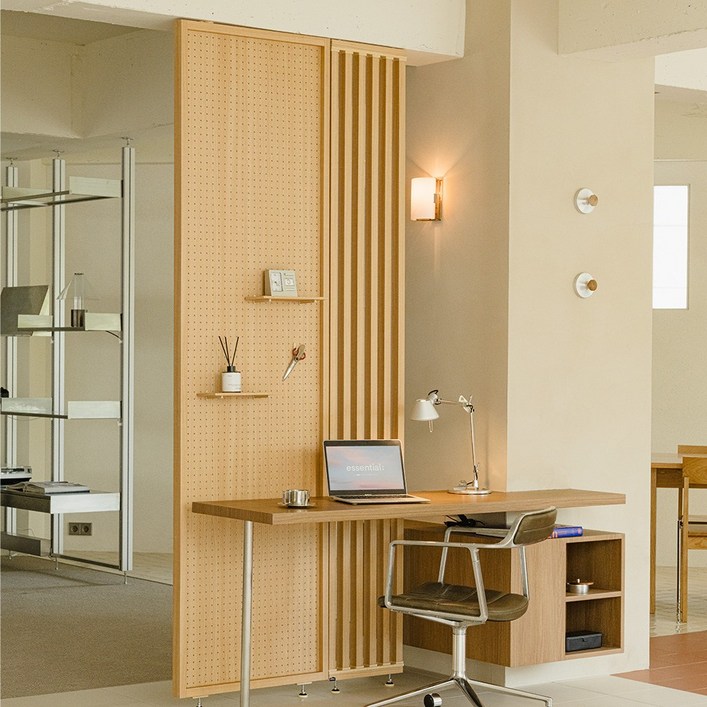 우드레이 셀프 가벽 인테리어 스트라이프 파티션 원목 파티션 주방 사무실 침실 거실 원룸 현관 공간분리 나무 우드 가림막 칸막이 가벽 만들기, 블랙