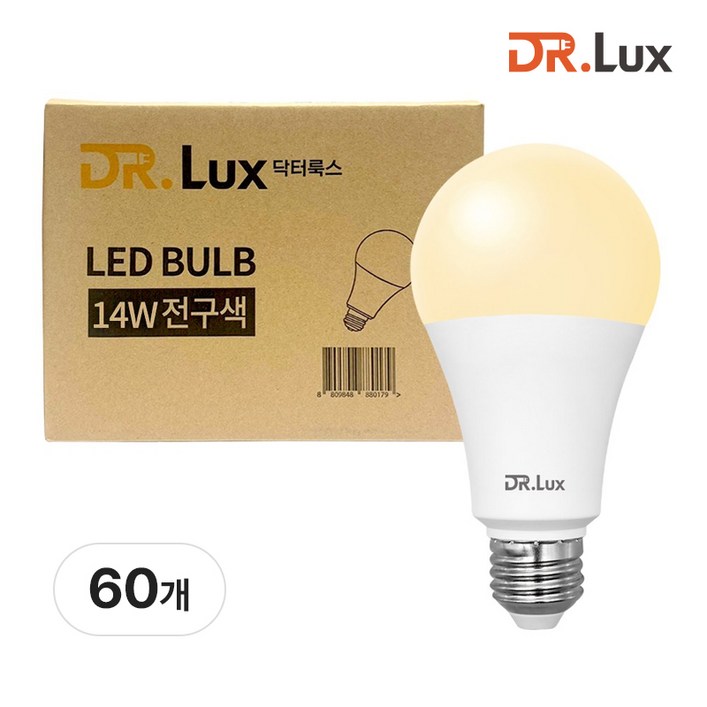 닥터룩스 LED 전구 14W, 60개, 전구색