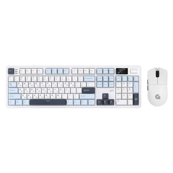 지클릭커 파도프로젝트 WMK800B 8K 매크로 풀윤활 무선 블루투스 기계식 키보드 마우스 세트, 화이트마린RC1 제주바다 보글보글 37g, WMK800B, 일반형