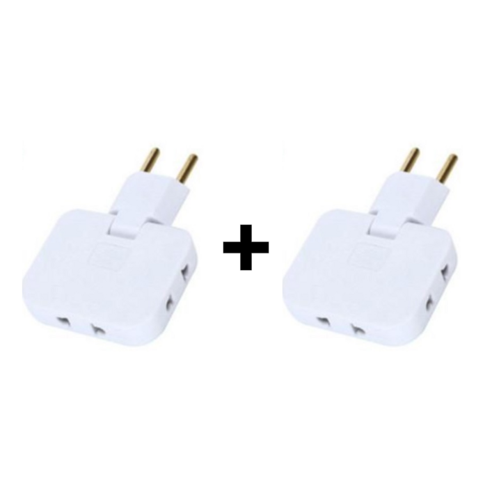 EU US 유럽 중국 돼지코 플러그 한국 변환 멀티 어댑터 110v 220v 3in1 틈새 2개 구성, 화이트, 2개