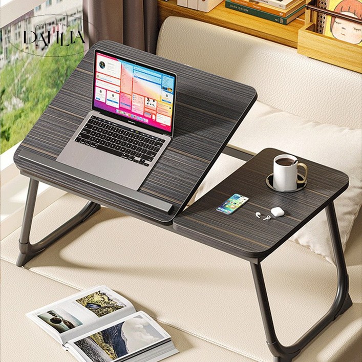 다알리아 스마트 접이식 컵홀더 usb 충전 듀얼 테이블 다용도 캠핑 식탁 접이식 초슬림 가구