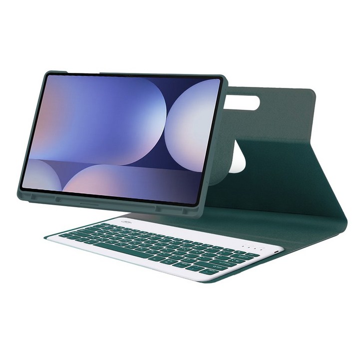 갤럭시탭 S9 FE 플러스 12.4인치 호환 룬드 마그네틱 분리형 S펜수납 스마트 북커버 케이스 S9 S8 S7 S7FE 공용, 아보카도, 1개