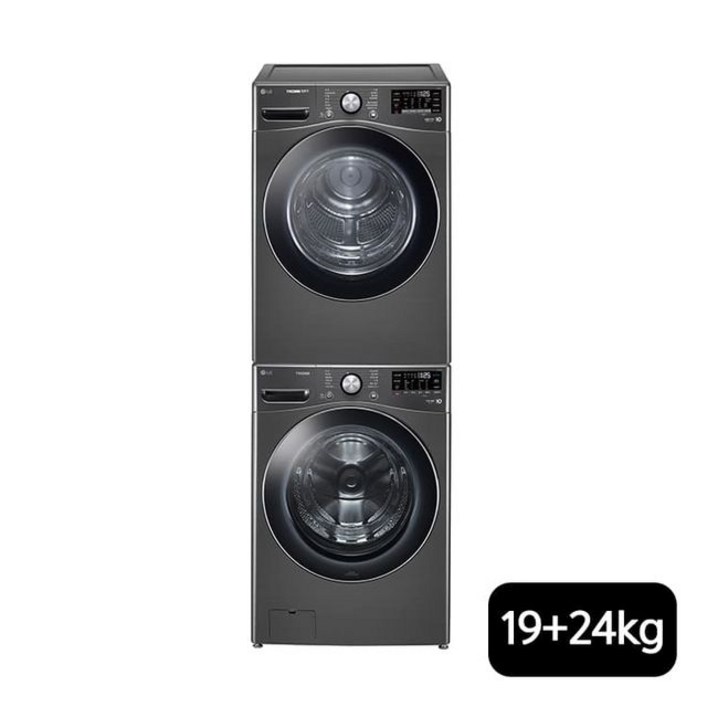 LG 트롬 블랙 건조기 19kg(RH19KTAN)+24kg 세탁기(F24KDA), 단일옵션