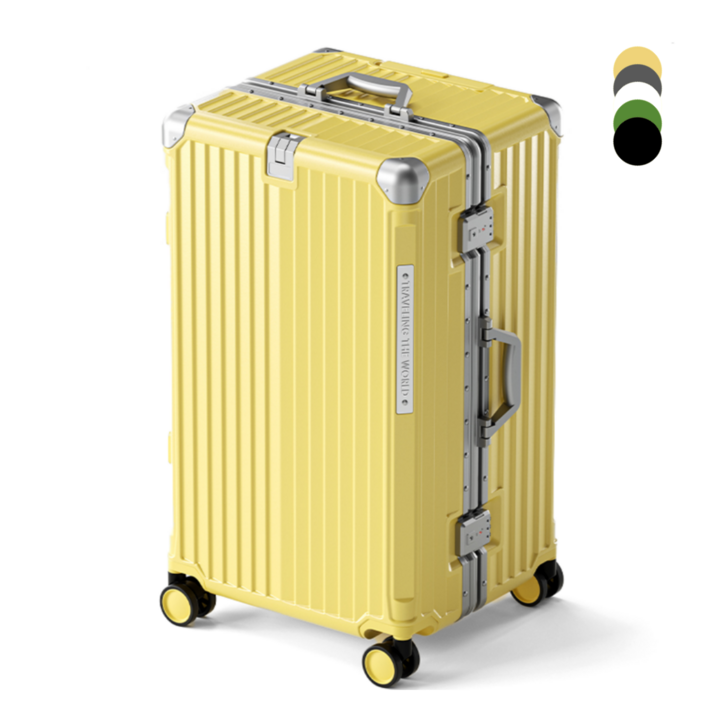 우위제 캐리어 대형 대용량 알루미늄 프레임 하드 여행용 튼튼한 캐리어 TSA락