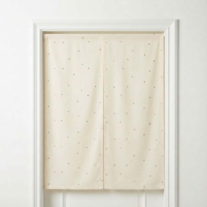 유스몰 광목 자수 현관 작은창 가리개 커튼