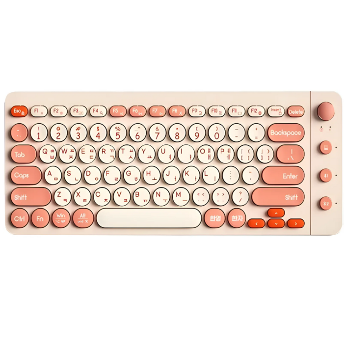 휴대용 태블릿 스마트폰 충전식 블루투스 키보드 무선 키보드 텐키리스, 아이보리콤비