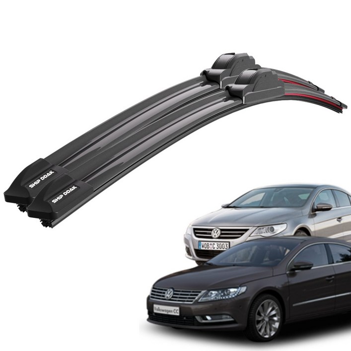 1+1 폭스바겐 CC 전차종 순정 호환형 초밀착 와이퍼 윈도우 브러쉬 와이퍼블레이드, T2-CC(08-12)-600+450/B2