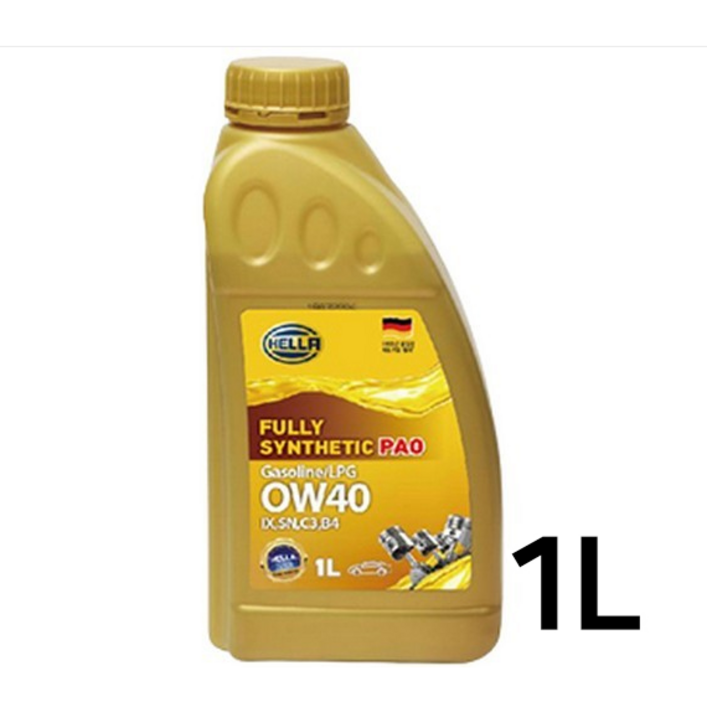 이벤트 4통구매시 1통 추가 증정 헬라 골드 PAO 독일정품 100%합성유 0W20 0W30 0W40, 0W40, 1개, 1l