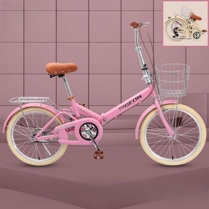 접이식 미니벨로 자전거 경량 20인치 초경량 클래식 휴대용, 22인치, 2. 핑크 - 쇼핑앤샵