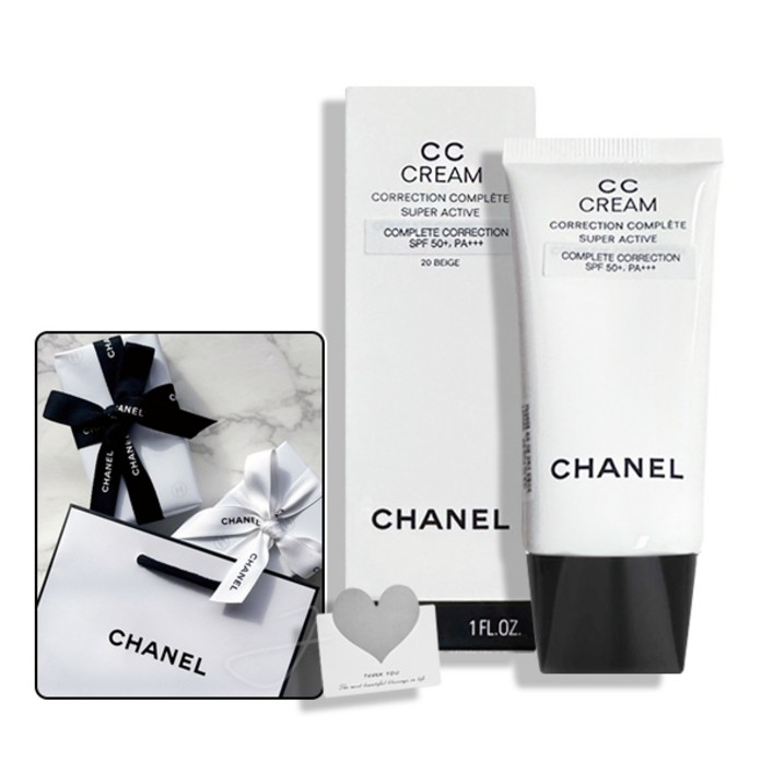 샤넬 CC 크림 수퍼 액티브 피부톤 보정 크림 20베쥬 SPF50 PA  백화점 선물포장쇼핑백