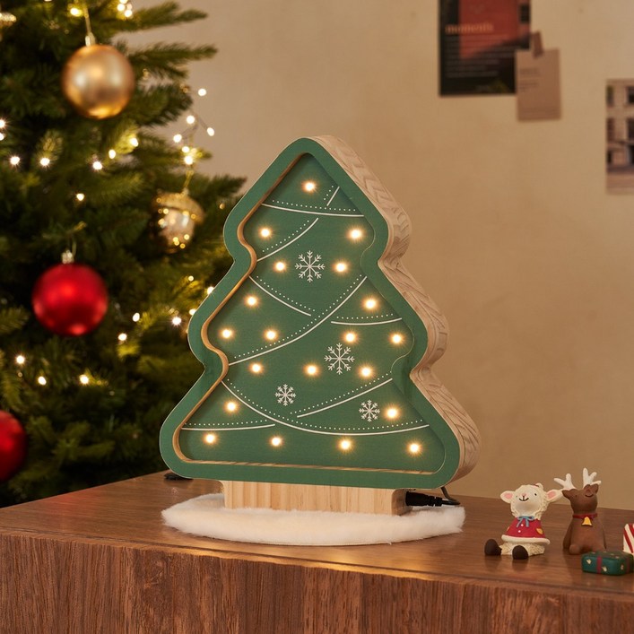 키앤비 원목 무드등 크리스마스 4종, 04. 크리스마스트리