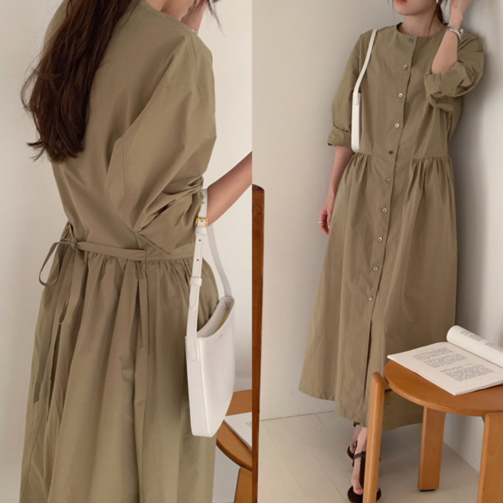 세브리 여성 루즈핏 긴팔 셔츠원피스