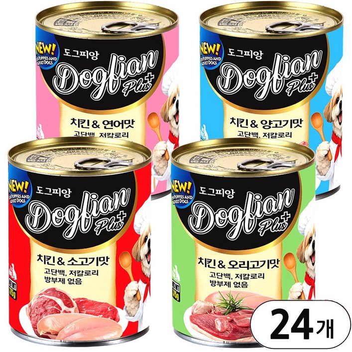 도그피앙 플러스 375g 콤보 강아지 간식 캔, 24개, 375g, 플러스 콤보