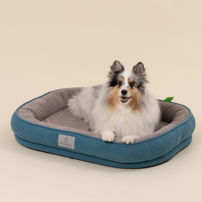 펫앤마마 겨울 강아지 슬개골보호 극세사 베개형 방석 커버분리형