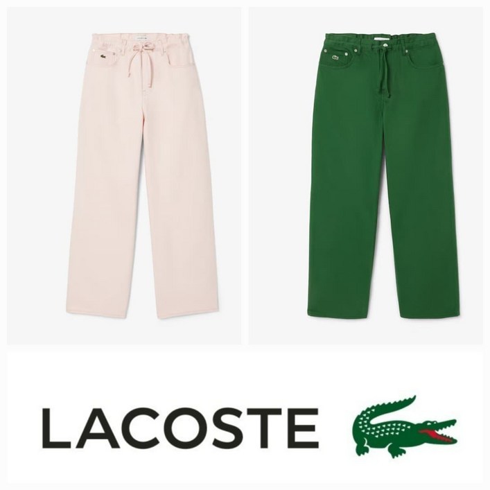 라코스테 25SS 여성 와이드핏 컬러데님 팬츠 HF2448-55G 771714