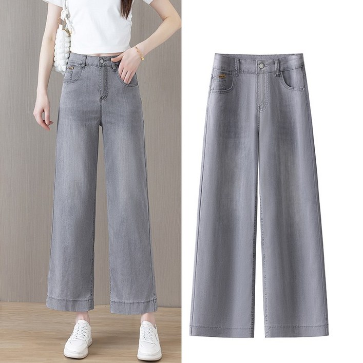 HL5819  여름 텐셀데님 얇은원단 8부 9부 세미와이드청바지 일자진