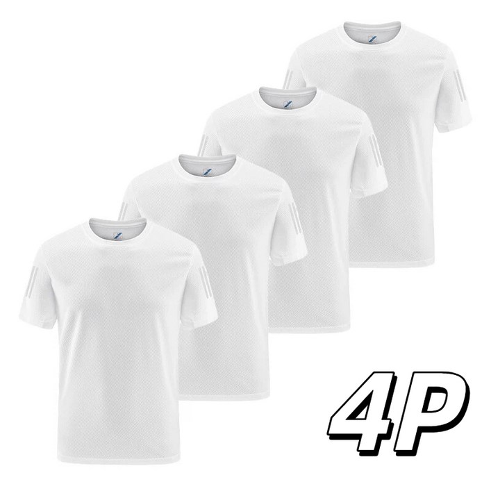 남자 기능성 반팔티셔츠 스판 쿨티 4P 티셔츠 남녀공용 여름용 tanlz-119