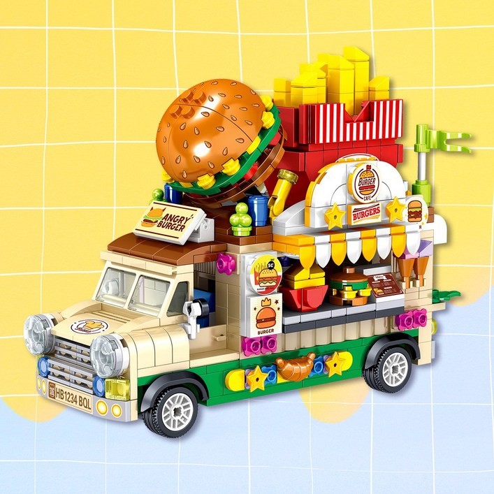 인기 호환레고 미니블럭 푸드트럭 5종 - 아이스크림 햄버거 과일 케이크 캠핑