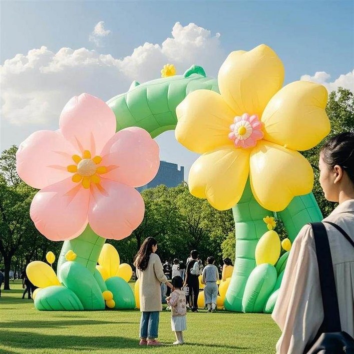 벚꽃 에어아치 유채꽃 풍선아치 꽃문 에어게이트 봄 행사 공원 축제, 벚꽃아치 폭5m