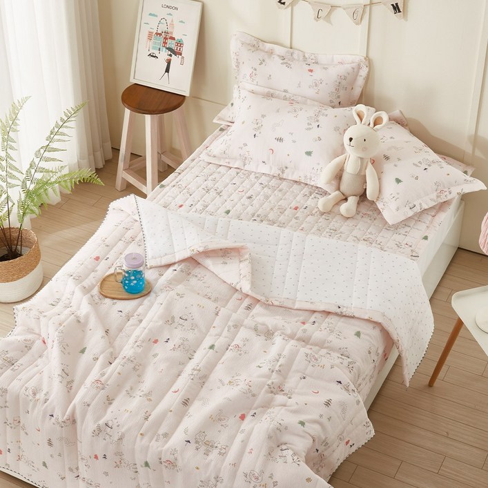 여름이불 에어컨소재 스노우리플 카니발 누비이불베개세트