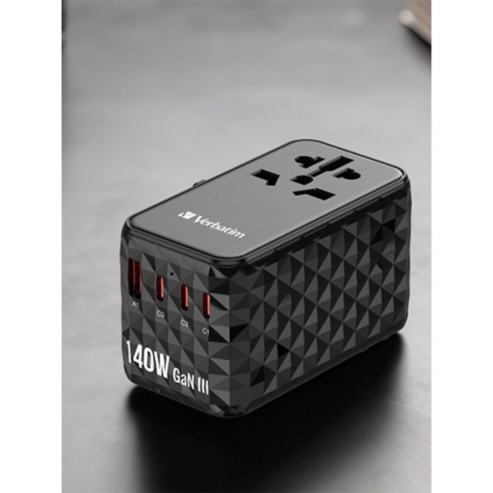 버바팀 여행용 4포트 PD 3.1 GaN 140W 해외 멀티 플러그 아답터 충전기 32125, 1개