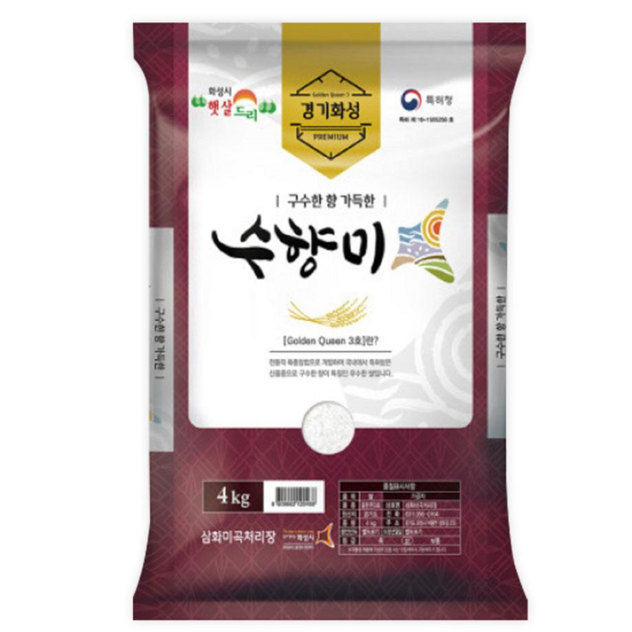 골든퀸3호 햅쌀 백미 수향미 쌀 상등급 4kg, 1개, 1개, 4kg